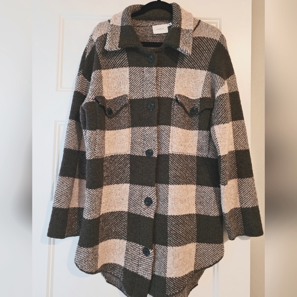 Lush Women's Long Button-Up Cardigan sz small